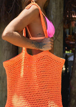 bolsa de crochê laranja neon - Coccus Bikinis