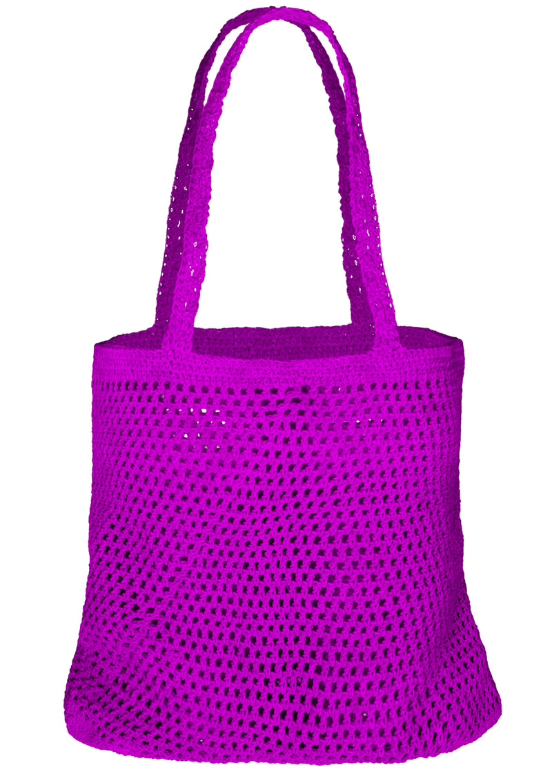 bolsa de crochê violeta